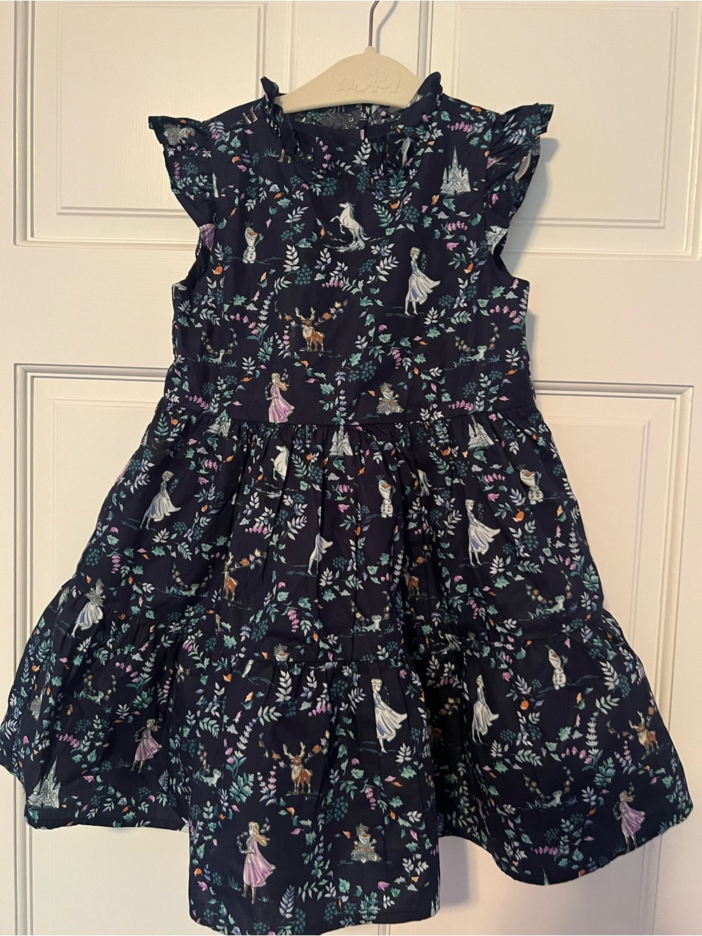 Janie and Jack Disney Collection Navy Fairy & Floral Tiered Dress